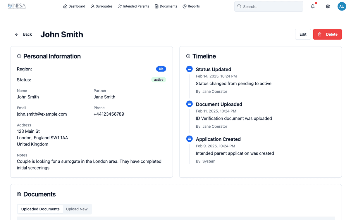 Custom Surrogacy CRM